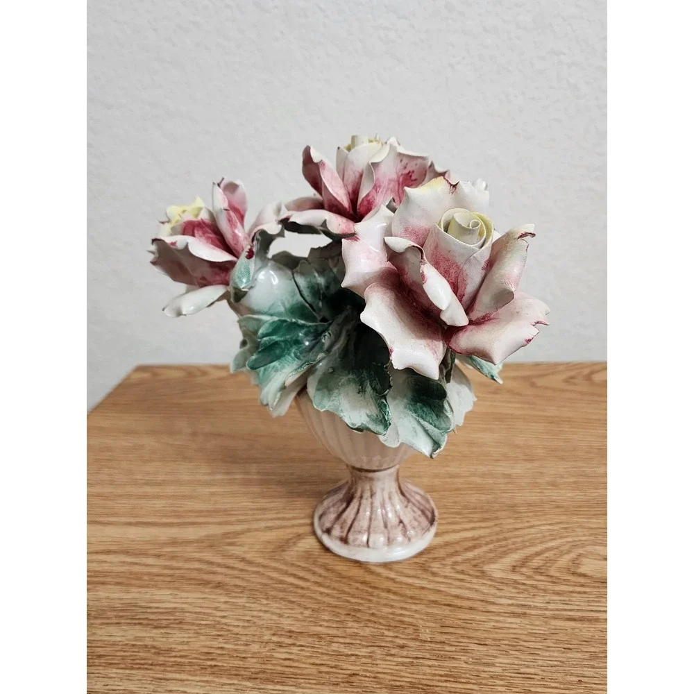 Capodimonte Roses Centerpiece Made in Italy Porcelain‎ 8